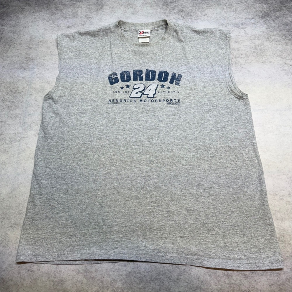 VTG Chase Authentics Jeff Gordon Mens XL Gray‎ Sleeveless Muscle Tank Top Shirt